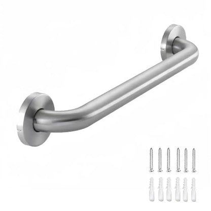Stainless Steel Bathroom Safety Shower Grab Bar, Anti Slip Bathtubs Grab Bars,Toilet Assist Saft Handle Handrail ADA Compliant 500lbs for Handicap Elderly Senior (Brushed, 12 Inches) - size: 12 inches