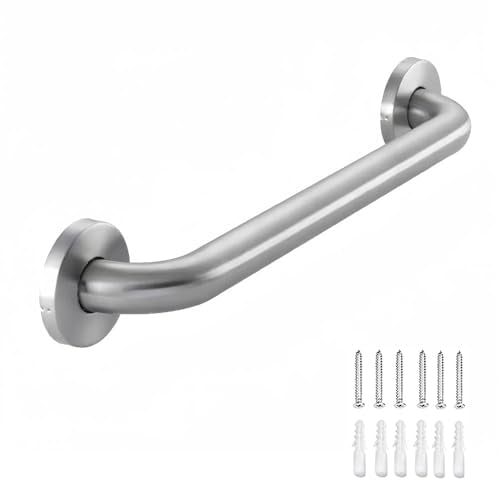 Stainless Steel Bathroom Safety Shower Grab Bar, Anti Slip Bathtubs Grab Bars,Toilet Assist Saft Handle Handrail ADA Compliant 500lbs for Handicap Elderly Senior (Brushed, 24 inches) - size: 24 inches