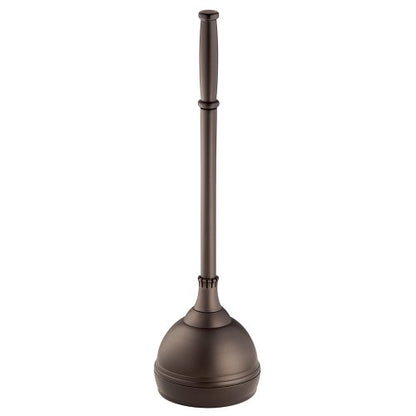 iDesign Kent Plastic Plunger with Cover Set, Bronze | 5.96" x 5.96" x 21.66", For Master, Guest, Kids', Office Bathroom, Cleaning and Storage - color: Toilet Plunger