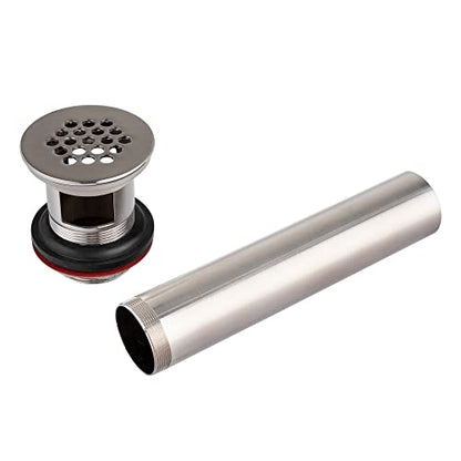 Grid Drain Strainer Assembly With Overflow for Bathroom Sink, P.O. Plug Lavatory Drain, Brushed Nickel - color: Brushed Nickel, style: With Overflow