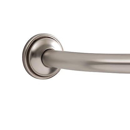 Bath Bliss Curved Shower Rod | Adjustable 42"-72" Inch | Bathroom Shower Curtain and Liner Rod | 33% More Space | Wall Mounted | Easy Installation | Iron | Satin - color: Satin