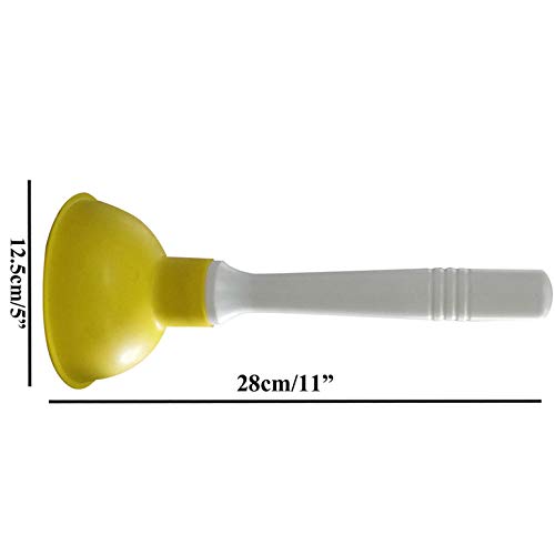 Drain Plunger, Mini Sink Unclogger, Small 4-Inch Clog Remover | Rubber Cup Hand Plumber Helper, Force Tiny Compact Tool with 9" Short Handle for Kitchen Bathroom, Toilet, Shower, Bath Tub - color: Green + Yellow