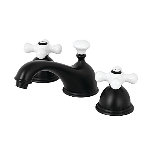 Kingston Brass KS3960PX Restoration Widespread Bathroom Faucet, Matte Black, 6.5 x 3.5 x 3.06 - color: Matte Black
