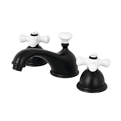 Kingston Brass KS3960PX Restoration Widespread Bathroom Faucet, Matte Black, 6.5 x 3.5 x 3.06 - color: Matte Black