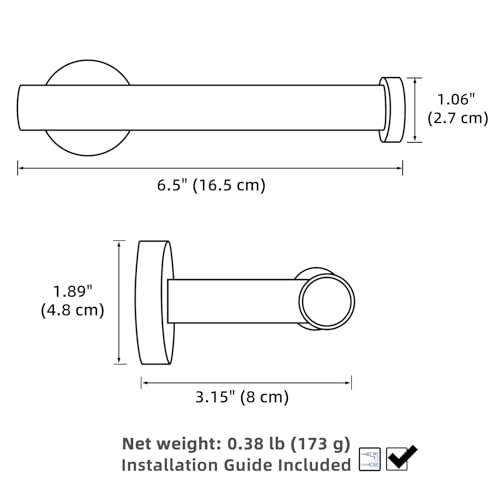 Toilet Paper Holder, 304 Stainless Steel, Matte Black | Right-Facing Open Arm, Quick Roll Replacement, Raised End Stop, Fits Regular, Large & Mega Rolls, Bathroom & Powder Room Use - color: Matte Black