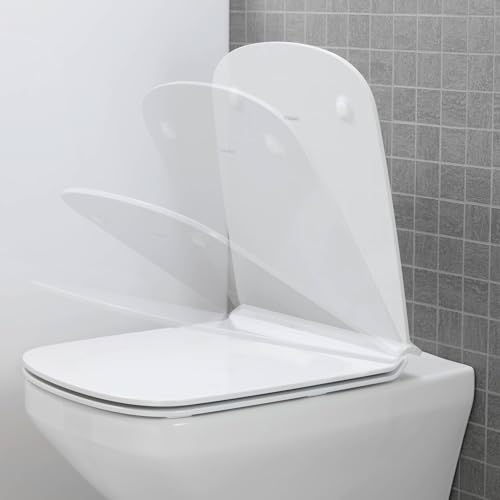 Duravit DuraStyle Elongated Toilet seat White High Gloss, Slow Closing, Stainless Steel Hinges
