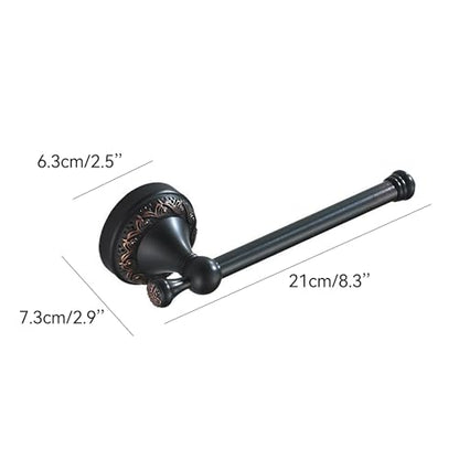 Oil Rubble Bronze Brass Bath Roll Toilet Paper Holder, Wall Mounted Black Bathroom Hardware Accessories, Pattern Carving Design - color: Roll Toilet Paper Holder