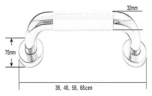 Grab Rails Bath Wall Attachment Handrails,Grab Bar Rails Bathroom Grab Bar, Round Armrests, Wall-Mounted Straight Hair Towel Rack, Sturdy Brass Shower Safety Handle for B