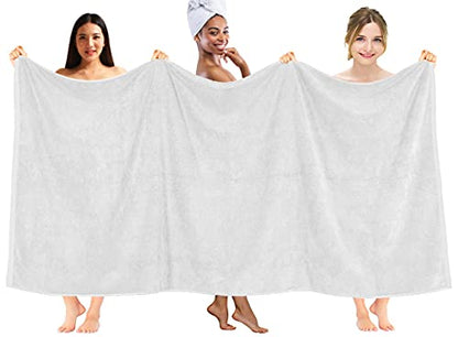 DAN RIVER Pack of 1 Oversized Bath Sheet, 40 x 80 Inches, White | 100% Cotton Jumbo Bath Towel with Extra Large Coverage, Lightweight Feel, Super Soft & Quick Dry - color: White, size: 40x80" Oversized Bath Sheet