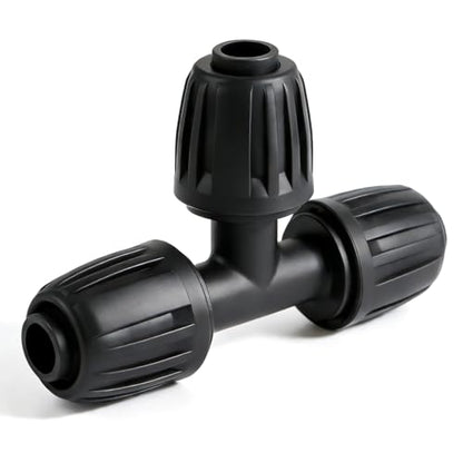 12 Pack 1/2 Inch Drip Irrigation Tee Fittings (1/2" ID x 0.6-0.65" OD), 1/2'' Dripline Barbed Tee Connectors with Anti-Drop Lock Nuts for Garden Lawn Irrigation System Connection - size: 1/2" Nut Tee-12P