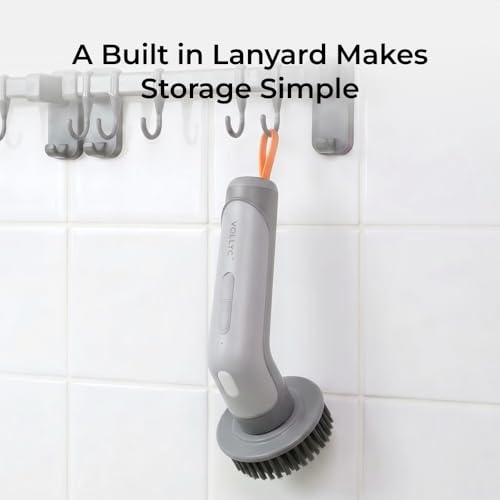 IPX8 Waterproof Electric Spin Scrubber with Built-in Light, Cordless Dual-Turbo Rotation Cleaning Brush, 2 Speeds & 7 Brush Heads Power Scrubber for Bathroom, Tile, Corners, Grout, Crevices