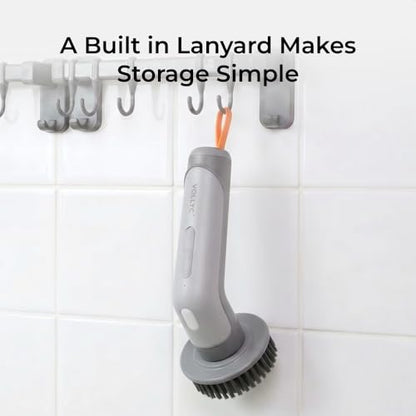 IPX8 Waterproof Electric Spin Scrubber with Built-in Light, Cordless Dual-Turbo Rotation Cleaning Brush, 2 Speeds & 7 Brush Heads Power Scrubber for Bathroom, Tile, Corners, Grout, Crevices