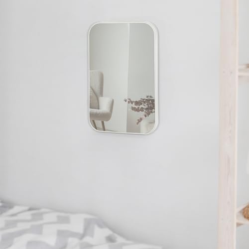 2Pcs Table Desk Vanity 8-Inch Makeup Mirror, Simple Portable Travel Mirror with Stand, Standing and Wall Hanging Dual-use White - color: 2pcs-white