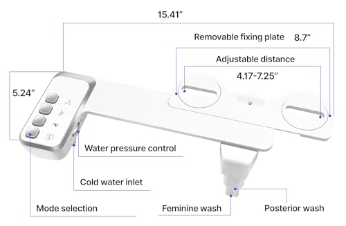 Bidet Attachment for Toilet,Independent Adjustable Water Pressure,Self Cleaning Non-Electric Dual Nozzle for Frontal & Rear Wash,Fresh Water Bidet Toilet Seat, White - color: A1-Bidet Attachment