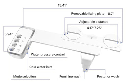 Bidet Attachment for Toilet,Independent Adjustable Water Pressure | Daxsysy Bidet For Toilet,Self Cleaning Non-Electric Bidet Toilet Seat Attachment,Fresh Water Bidet Toilet Seat, White - color: A1-Bidet Attachment