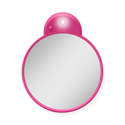 Compact Mirror with Light & Magnification, Retractable Suction Cups by Zadro - color: Pink