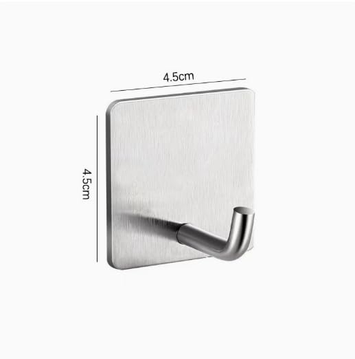 4-Piece Adhesive Towel Hook Set Waterproof Adhesive Bathroom, Kitchen, and Home Towel Rack Stainless Steel Self-Adhesive Hooks - color: Silver
