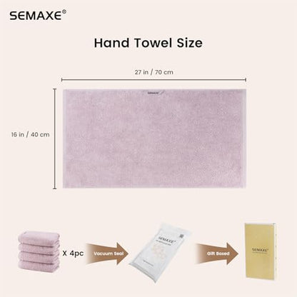 4-Pack Purple Cotton Hand Towels for Bathroom with Hanging Loops | Sink-side towels for drying hands and face, ideal for bathrooms, guest baths, powder rooms, OEKO-TEX certified, easy care - color: A06: Purple