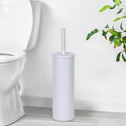 Deep & Sturdy Toilet Bowl Brush with Holder - Durable Scrubbing - Toilet Cleaners - Household Essentials - Bathroom Cleaner - Cleaning Supplies - Household Supplies, Matte White - color: Matte White Reese