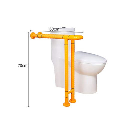 Bathroom Grab Bar Safety Support Rail, Toilet Bars with Legs,Wall Mounted Handrail Bracket,Elderly Freestanding Bars,Nylon Stainless Steel Bar,Ba - color: Yellow, size: 70×70cm