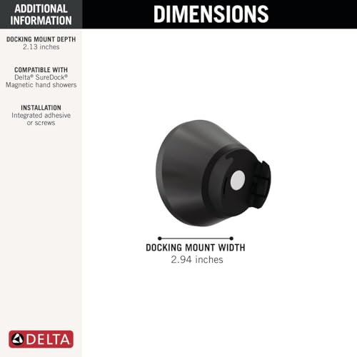 Delta SureDock Matte Black Magnetic Docking Mount, Matte Black 75200BL - color: Matte Black