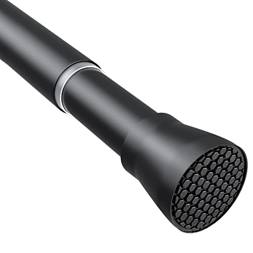 Tension Curtain Rod Black Tension Rod 28 To 48 Inch Spring Curtain Rods | Non Slip Tension Rods 1pcs For Windows No Drilling Adjustable Tension Rods of Curtains Window Closet Kitchen Wardrobe - color: Black, size: 28-48 inch 1pcs