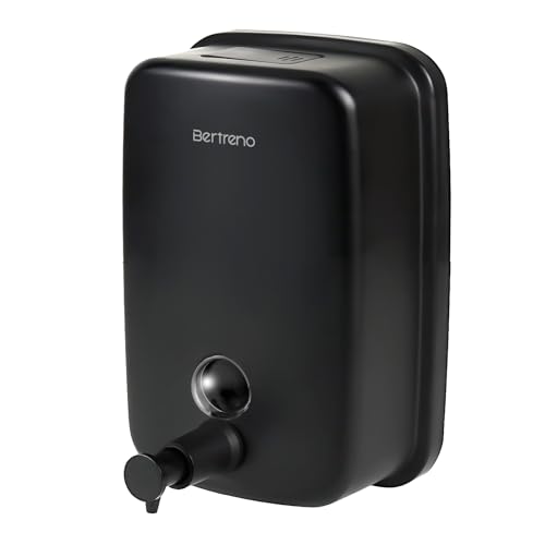 Commercial Soap Dispenser Wall Mount Stainless Steel Soap Dispensers Liquid Manual Anti-Leak Pump Hand Soap Dispenser for Bathroom Kitchen Black (17 fl.oz./500ml) - color: Black, size: 500ml