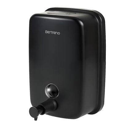 Commercial Soap Dispenser Wall Mount Stainless Steel Soap Dispensers Liquid Manual Anti-Leak Pump Hand Soap Dispenser for Bathroom Kitchen Black (17 fl.oz./500ml) - color: Black, size: 500ml