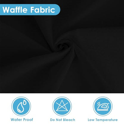 3 in 1 Shower Curtain and Liner,72 x 72 inch, Geometric Striped | Beige Brown Coffee Modern Double Layers Waterproof Fabric with See Through Top Window Open Grommet Bath Curtain - color: Striped Geometric Black