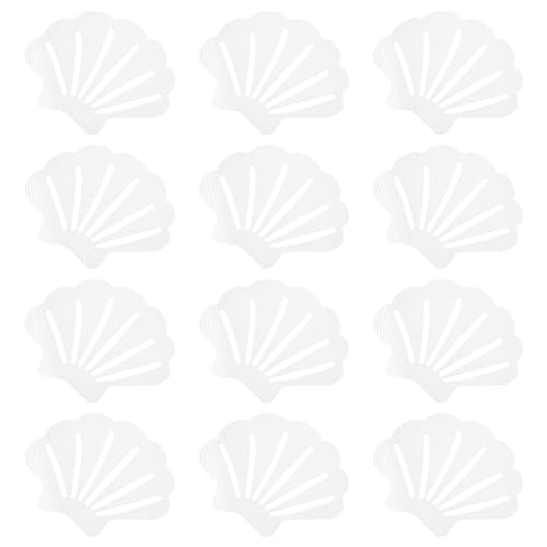 PATIKIL 12 Pcs Non Slip Bathtub Stickers, Anti Slip Shower Stickers Bathroom Shower Floor Decals Sea Shell Shape Cute Treads Tubs, Transparent - color: Transparent