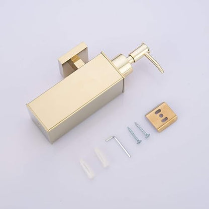 BGL Soap Dispenser Stainless Steel 304 Wall Mount Gold Liquid and Soap Dispenser for Kitchen and Bathroom - color: Gold