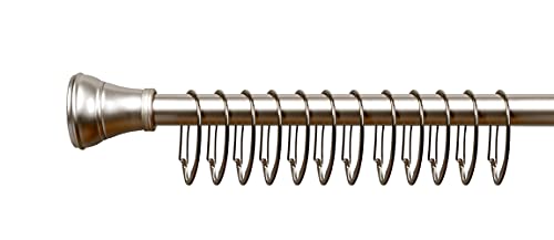 Shower Hooks - Shower Curtain Rings for Bathroom - Rust Proof Shower Curtain Hooks for Shower Curtain or Liner - Set of 12, Brushed Nickel - color: Brushed Nickel