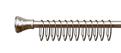 Shower Hooks - Shower Curtain Rings for Bathroom - Rust Proof Shower Curtain Hooks for Shower Curtain or Liner - Set of 12, Brushed Nickel - color: Brushed Nickel