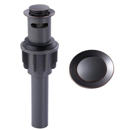 Bathroom Sink Drain with Overflow Vessel Sink Stopper,Pop Up Drain for Bathroom Sink Pop Up Drain Stopper for Hair Catcher,Oil Rubbed Bronze - color: Oil Rubbed Bronze, style: With Overflow