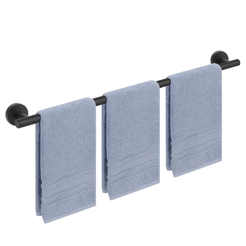 Livabber Bath Towel Bar, 304 Stainless Steel Towel Rack, Heavy Duty Towel Holder Wall Mounted for Bathroom/Kitchen, Usable Hanging Length-30 Inch, Total Length-33 Inch (Black) - color: Black, size: 33 Inch