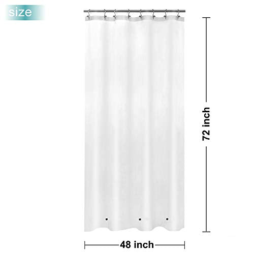 48x72 Stall Size Shower Curtain Liner Frost | 3 Bottom Magnets,8 Rustproof Grommets,Water Proof Heavy Duty PEVA,48W x 72H for Shower Stall Narrow Width - color: Frost, size: 48"W x 72"L (Pack of 1)