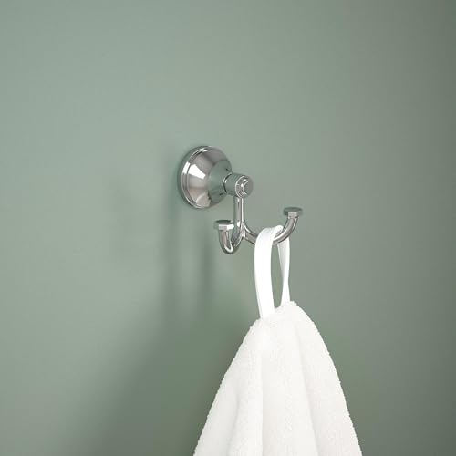 Franklin Brass Woodruff (1-Pack) Towel Hooks Polished Chrome Double Bathroom J Hooks Wall Mounted for Robes & Towels Hand Towel Hook Holder Kitchen, Bathroom Accessories WDRF35-PC - color: Polished Chrome