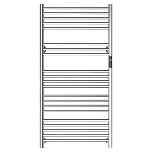 Heated Towel Rack Foldable Smart Dual-Zone APP No-Drill Chrome CA3 - color: Chrome, size: Ultra-21Bar H43.31 x W21.65