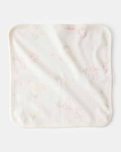 Carter's 6-Pack Washcloths (Pink Multi) | Soft absorbent cotton-blend washcloths with bunny prints, stripes, 10 x 10 inch size, and easy machine-washable care - color: Pink Multi