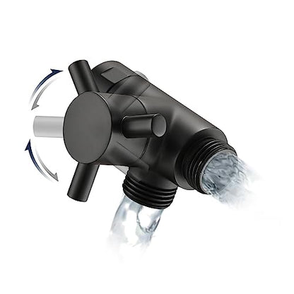 PDPBath Brass 3 Way Shower Arm Diverter Valve for Handheld Shower Head and Fixed Shower Head, G1/2 Universal Connection - Matte Black - color: Matte Black-1