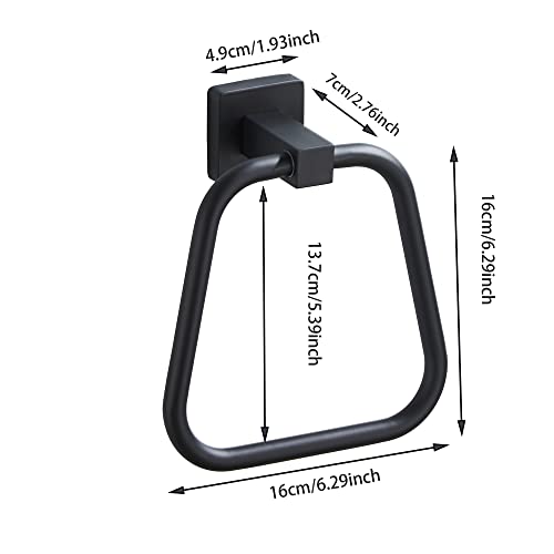 Matte Black Towel Ring for Bathroom 2 Pack, Kitchen Bath Towel Holder Hangers Wall Mount Heavy Duty Stainless Steel - color: Matte Black, size: 2 Pack