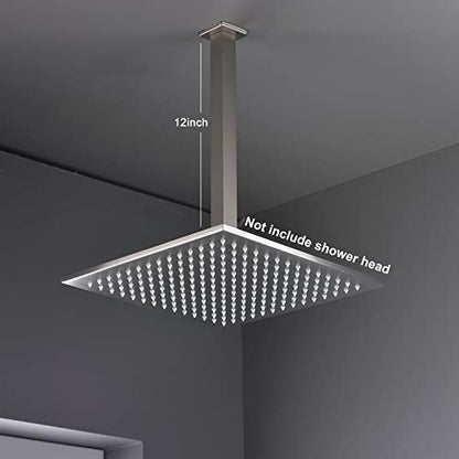 ENGA Brass 12-Inch Ceiling Mount Shower Arm (Brushed Nickel) - color: Brushed Nickel, style: 12 Inch