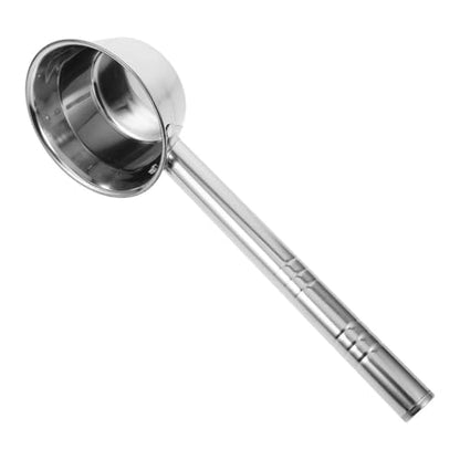 Stainless Steel Water Ladle with Long Handle, Bath Rinse Cup and Soup Dipper, Flat Bottom Kitchen Scoop for Household and Bathroom Use, 25x16 Cm
