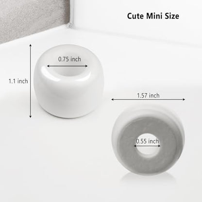 SheeChung Small Ceramic Toothbrush Holders, Mini Tooth Brush Stand, 2 Pack | White Cute Toothbrush Organizer, for Bathroom Countertop, Travel, Camper, Modern, Minimalism, Space-Saving, No-Slip Bottom - color: White