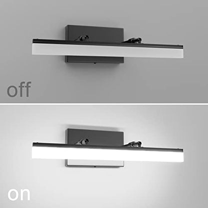 Aipsun 15.7 inch LED Vanity Lights Adjustable Bathroom Wall Light Fixtures Bathroom Lighting Fixture Over Mirror Black Modern Vanity Lighting 5500K - color: Black, size: 15.7 in