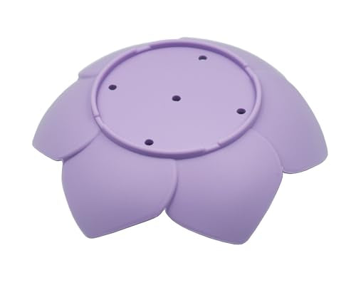 2 Pack Silicone Soap Dish,Lotus Shaped Self Draining Soap Holder, Sponge Holder, for Shower,Bathroom,Kitchen Sink Organizer (Purple) - color: Purple Lotus