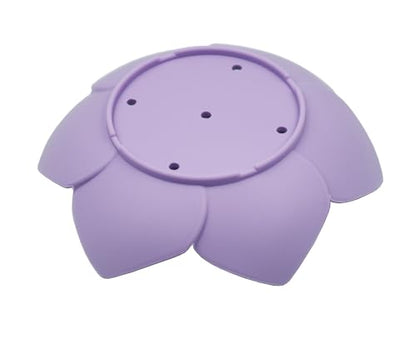 2 Pack Silicone Soap Dish,Lotus Shaped Self Draining Soap Holder, Sponge Holder, for Shower,Bathroom,Kitchen Sink Organizer (Purple) - color: Purple Lotus