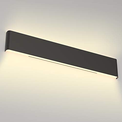 Aipsun 30W/32.6in Modern Black Vanity Light Indoor Modern Rectangular LED Wall Mount Light Up and Down Vanity Light for Bathroom Lighting Fixtures Warm Light 3000K - color: Warm Light Black, size: 32.6 inch, style: 3000K