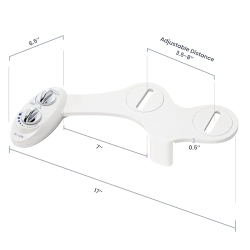 LUXE Bidet NEO 120 - Bidet Attachment for Toilet Seat, White | Non-Electric, Single Nozzle, Self-Cleaning, Adjustable Water Pressure, Rear Wash - color: White