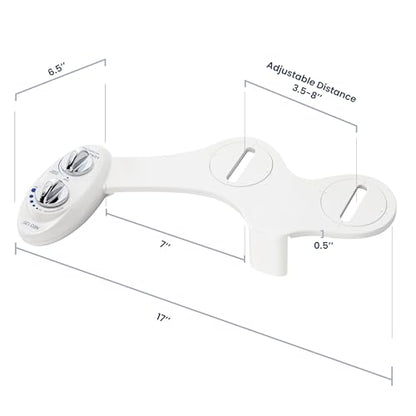 LUXE Bidet NEO 120 - Bidet Attachment for Toilet Seat, White | Non-Electric, Single Nozzle, Self-Cleaning, Adjustable Water Pressure, Rear Wash - color: White